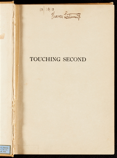 1910 Touching Second Book by Johnny Evers