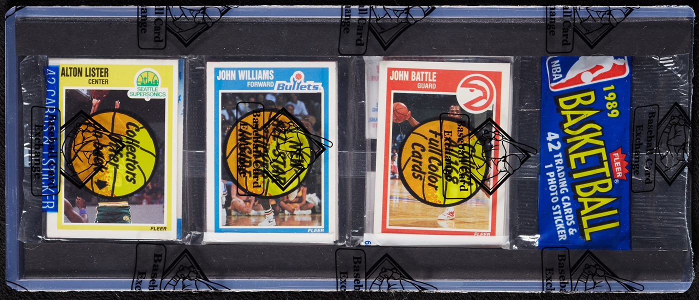 1989 Fleer Basketball Rack Pack with Michael Jordan Sticker Showing (BBCE)