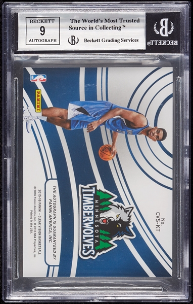 2015-16 Panini Clear Vision Karl Anthony Towns Clear Vision Signatures (87/115) BGS 9 (AUTO 9)