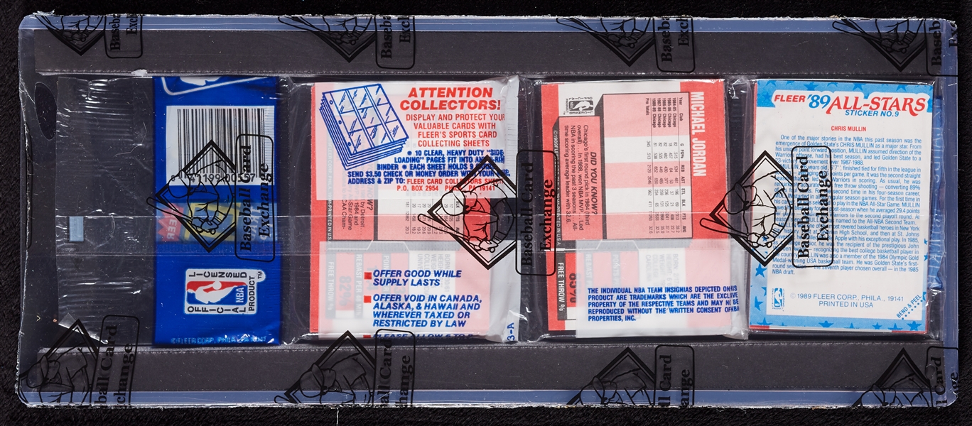1989 Fleer Basketball Rack Pack with Michael Jordan Sticker on Back (BBCE)