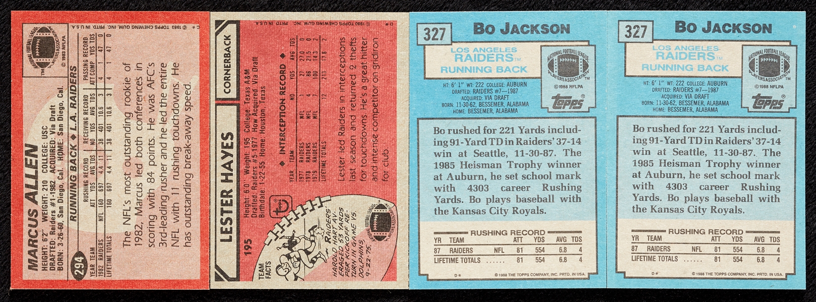 Four As-Issued 1980s Topps Football Sets (4)