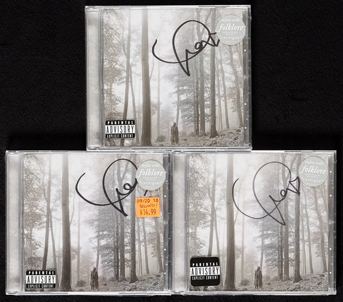 Taylor Swift Signed Folklore CD Covers (3)