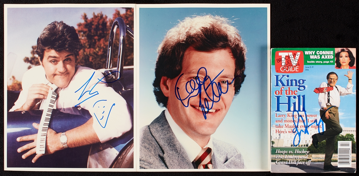 Late Night Talk Show Host Signed Photos with Letterman, Leno, King (3)