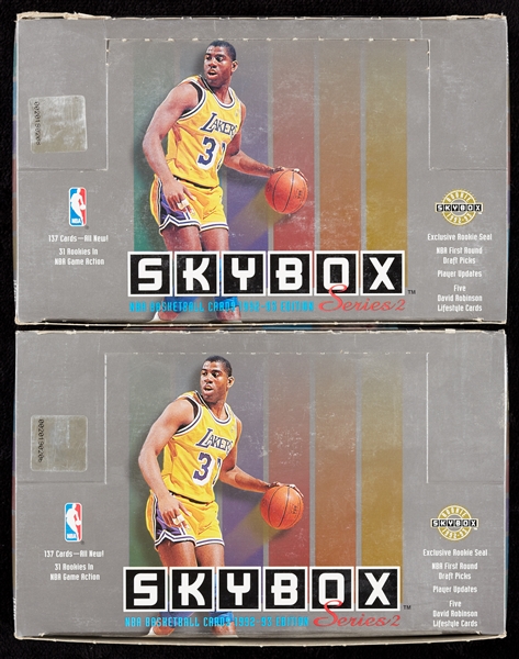 1992 SkyBox Series 2 Basketball Box Pair (2)