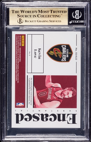 2019 Panini Encased Kevin Love Substantial Swatches Prime (1/10) BGS 9.5