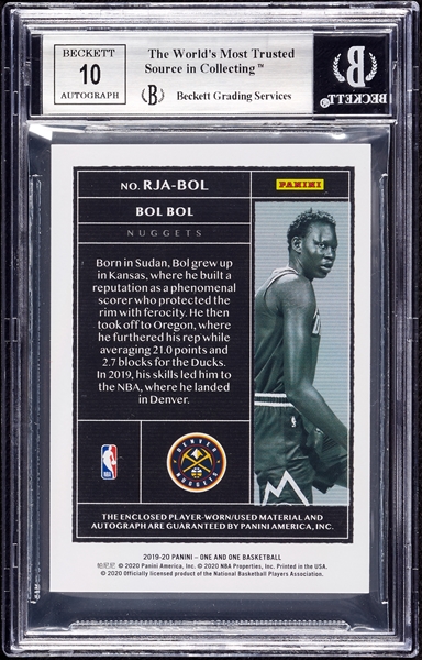 2019 Panini One & One Bol Bol Rookie Jersey Autographs Gold (5/10) BGS 9 (AUTO 10)