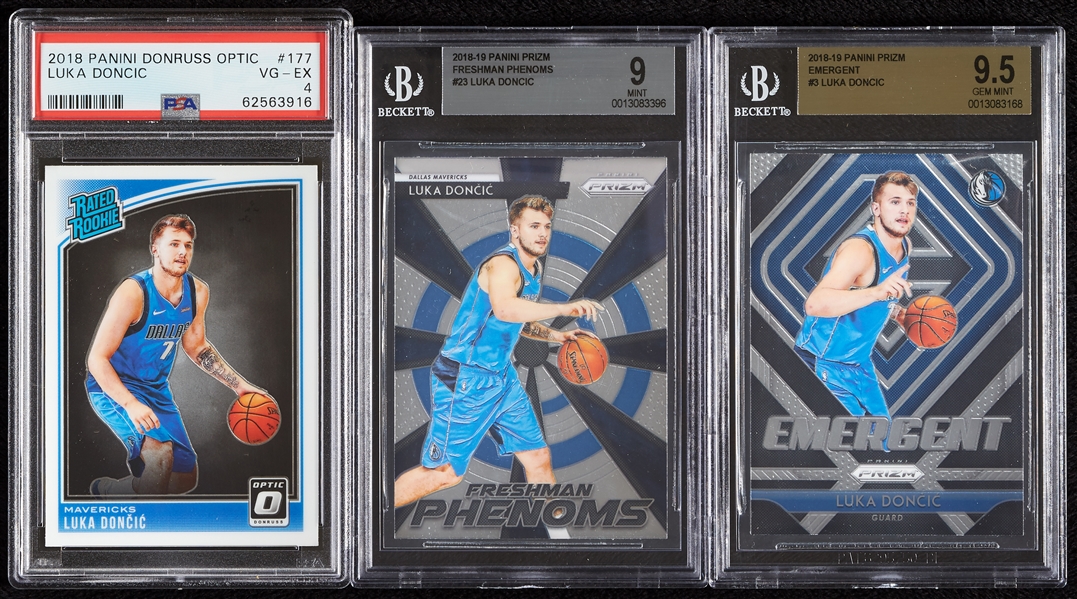 Luka Doncic 2018 RC Trio with BGS 9.5 Prizm Emergent (3)