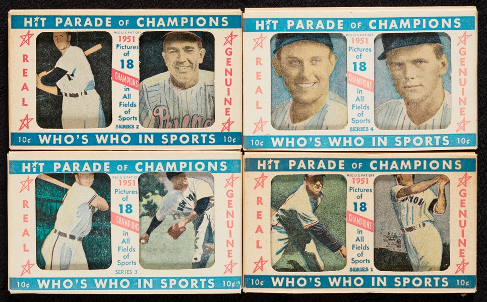 1951 Berk Ross Baseball High-Grade Set in Panels and Original Boxes (72)