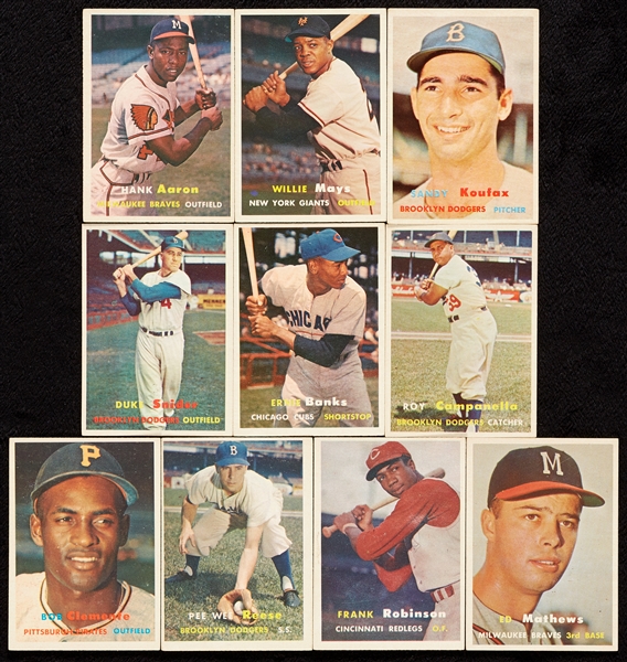 1957 Topps Baseball Complete Set, PSA 4 Mantle (407)