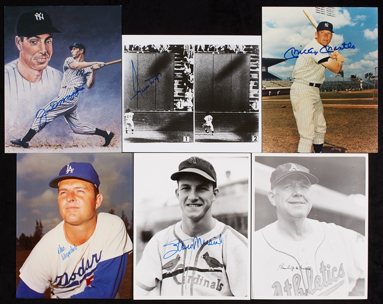 HOFers Signed 8x10 Photo Collection with Mantle, DiMaggio, Mays (84)