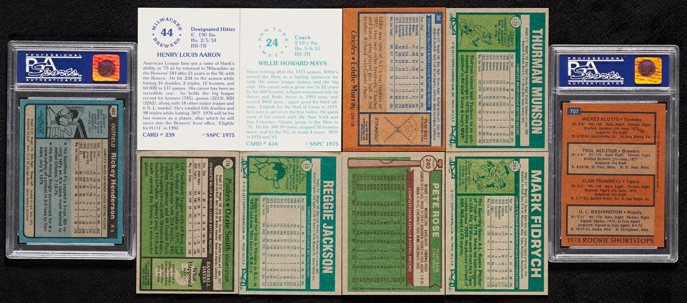 1976-80 Pristine Topps Baseball Near Sets Plus 1975 SSPC Set (6)