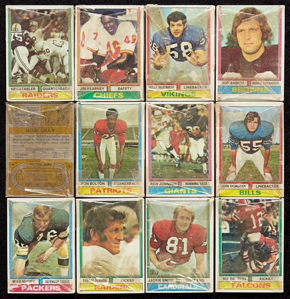 1974 Topps Football 2-Card Cello Fun Packs Group (12)