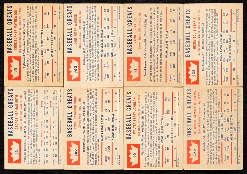 1960 Fleer Baseball Greats Complete Set (79)