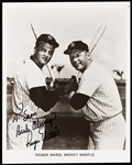 Roger Maris Signed 8x10 Photo with Mantle (BAS)