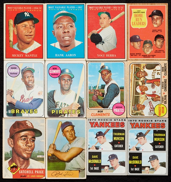 1953-71 Topps Baseball HOFers Group With Paige, Mantle, Aaron, Clemente (46)