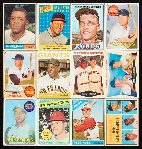 Huge Vintage Topps Baseball 1956-69 Group With HOFers (18), Rookies, Two (2) Mantles (1,430)