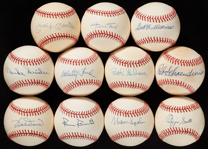 HOFers & Stars Single-Signed Baseball Group with Mantle, Williams, Mays (47)