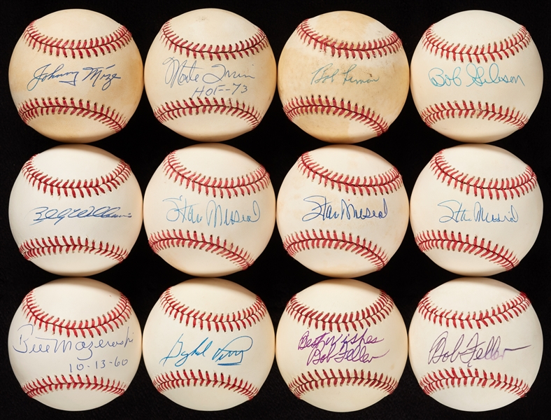 HOFers & Stars Single-Signed Baseball Group with Mantle, Williams, Mays (47)