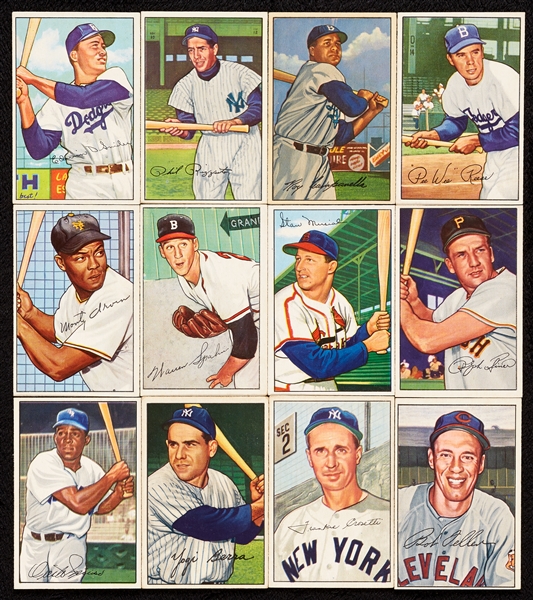 1952 Bowman Baseball Complete Set, Mantle PSA 4 and Mays PSA 2 (252)