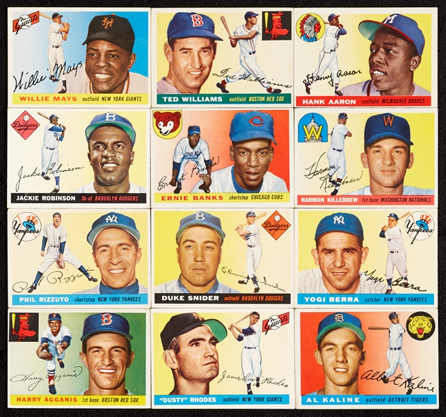 1955 Topps Baseball Complete Set, With Slabbed Clemente and Koufax Rookies (206)
