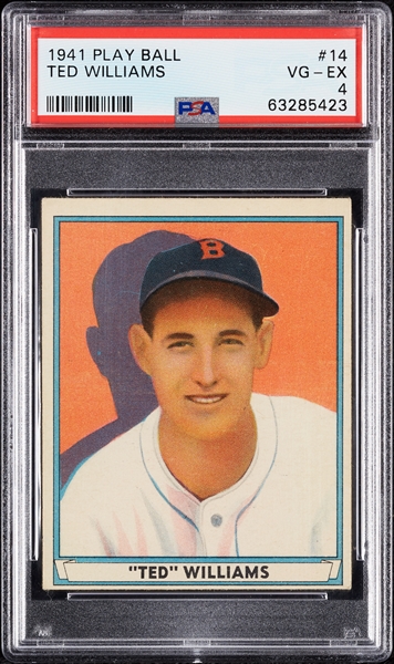 1941 Play Ball Ted Williams No. 14 PSA 4
