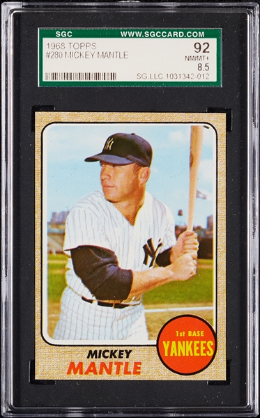1968 Topps Mickey Mantle No. 280 SGC 8.5