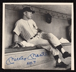 Mickey Mantle Signed 6x6 Photo Inscribed "No. 7" (BAS)
