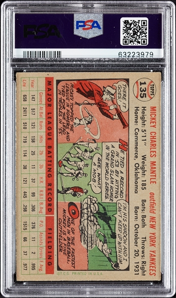 1956 Topps Mickey Mantle No. 135 PSA 5