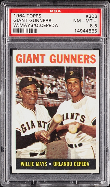 1964 Topps Giant Gunners Mays/Cepeda No. 306 PSA 8.5