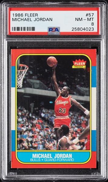 1986 Fleer Basketball Super High-Grade Complete Set, PSA 8 Jordan (132)