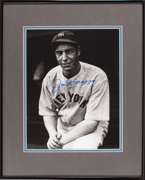 Joe DiMaggio Signed 11x14 1942 Photo from Brearley Collection (BAS)