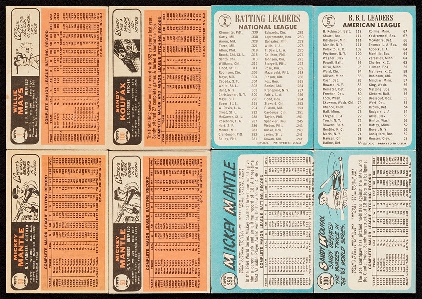 1965 and 1966 Topps Baseball Group With HOFers, Rookies, Specials (700)