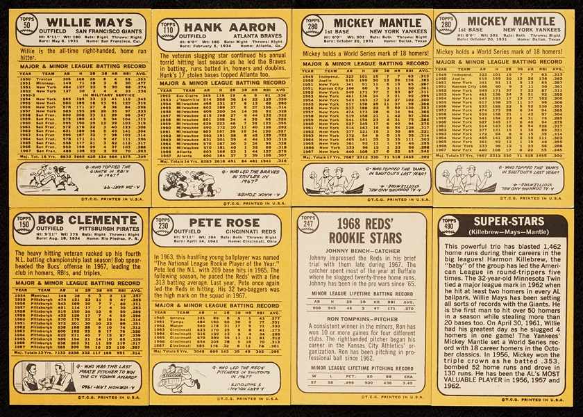 1968 Topps Baseball High-Grade Partial Set With Extras, Two Dozen HOFers, Rookies (637)