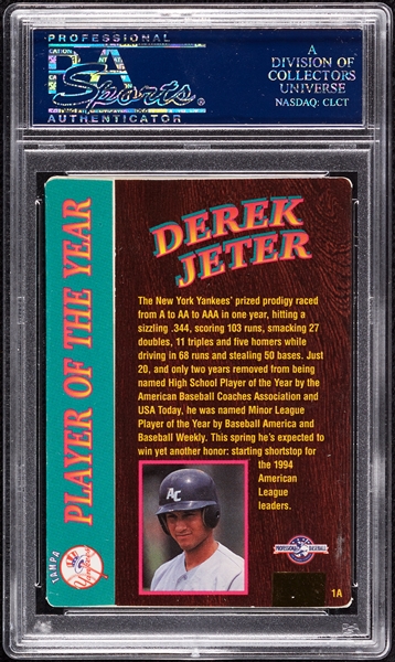Derek Jeter Signed 1995 Action Packed 24KT Gold PSA 8 (PSA/DNA)