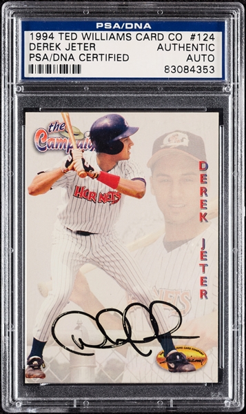 Derek Jeter Signed 1994 Ted Williams Card Co. No. 124 (PSA/DNA)