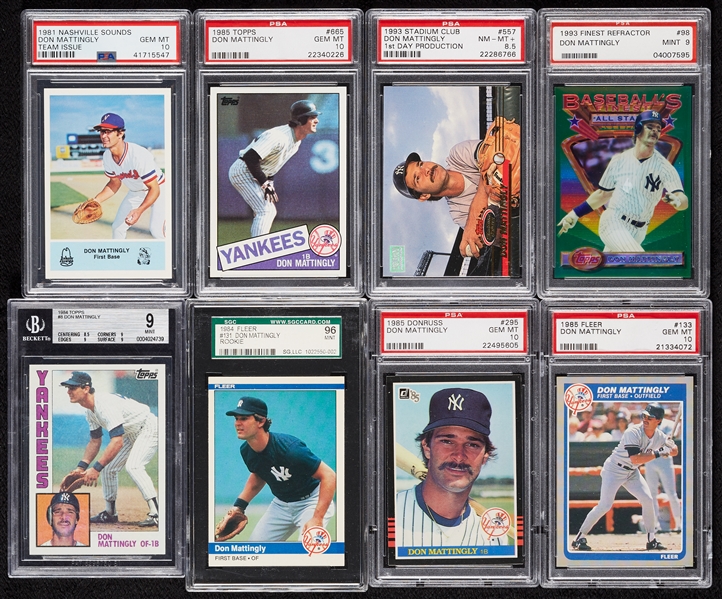 Don Mattingly 1981-1996 Master Graded Card Collection (62)