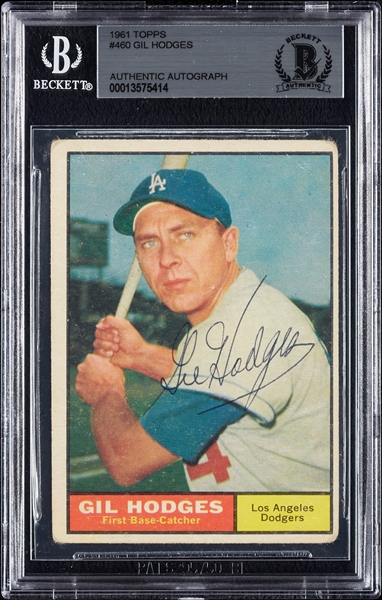 Gil Hodges Signed 1961 Topps No. 460 (BAS)