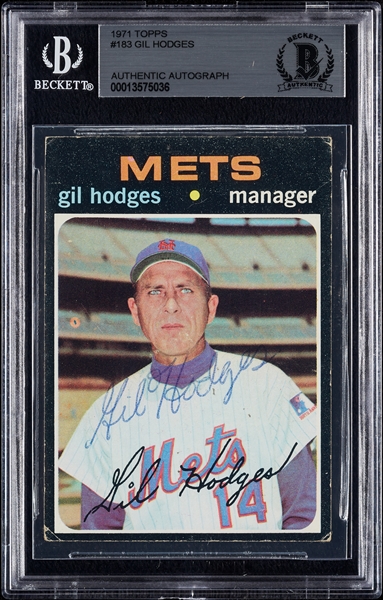 Gil Hodges Signed 1971 Topps No. 183 (BAS)