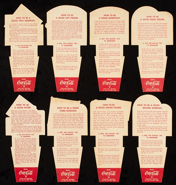1952 Coca-Cola Playing Tips Complete Set (10)