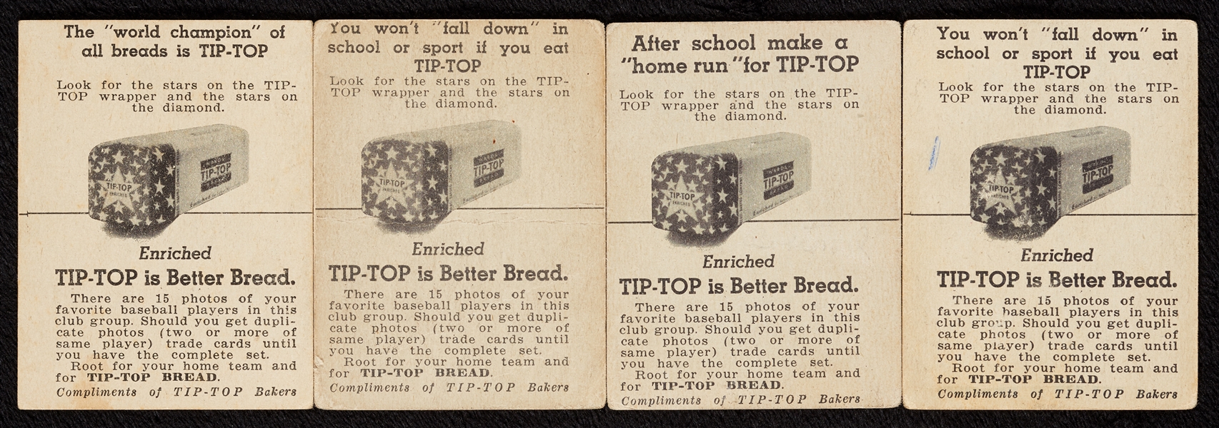 1947 Tip-Top Bread Browns and Cardinals, Full and Near Sets (28)