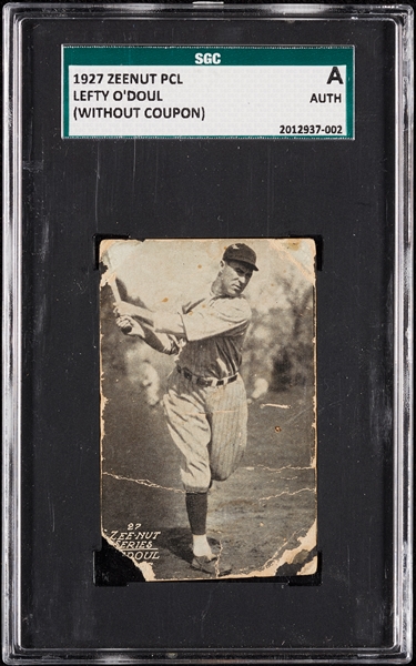 1927 Zeenut PCL Lefty O'Doul (Without Coupon) SGC Authentic