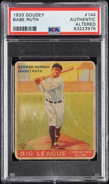 1933 Goudey Babe Ruth No. 144 PSA Authentic