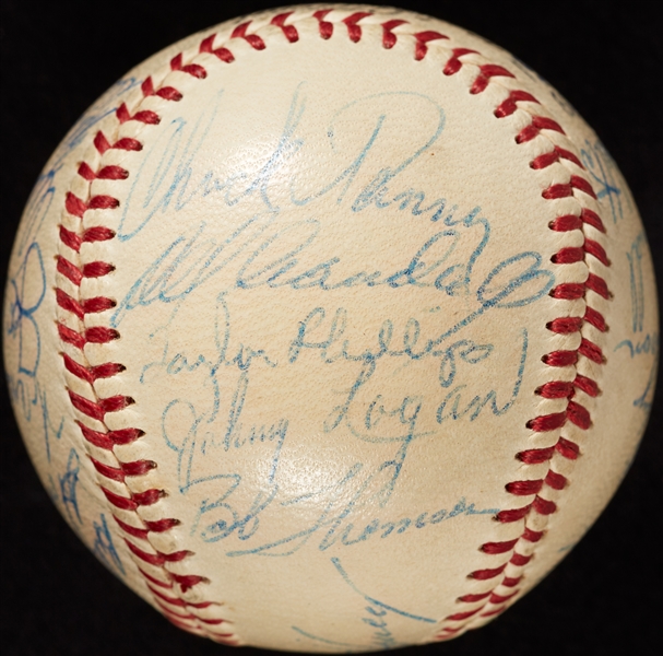 1956 Milwaukee Braves Team-Signed ONL Baseball (BAS)