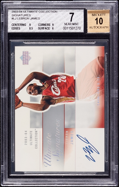 2003-04 Ultimate Collection LeBron James RC Ultimate Signatures BGS 7 (AUTO 10)