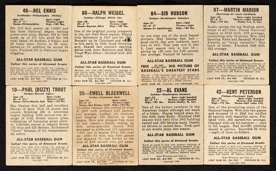1948 Leaf Baseball Group With Rookies, Variation (22)