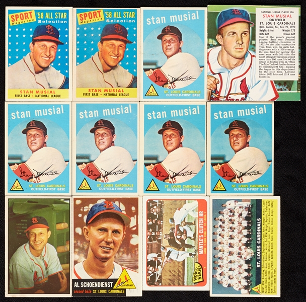 1939-75 Topps, Bowman, Play Ball, Leaf and Fleer St. Louis Cardinals Partial Team Sets, 29 Musials (196)