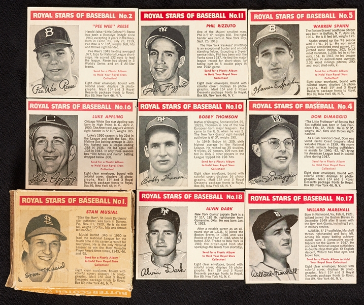1950-52 Royal Desserts Complete Set With Musial Box (24)