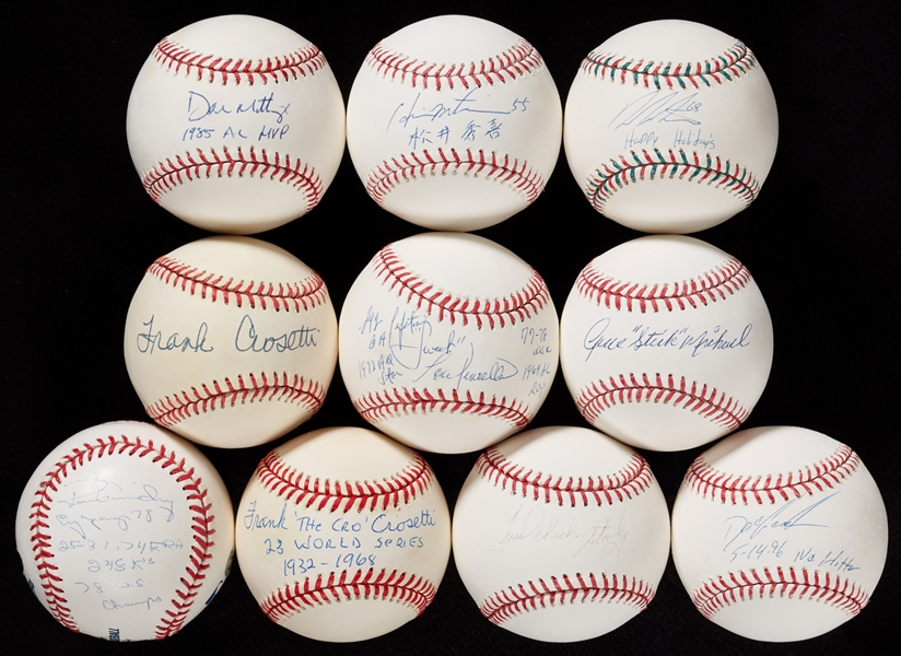 New York Yankees Single-Signed Baseball Group with Billy Martin (43)