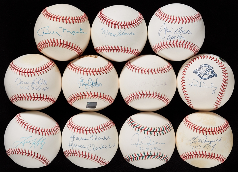 New York Yankees Single-Signed Baseball Group with Billy Martin (43)