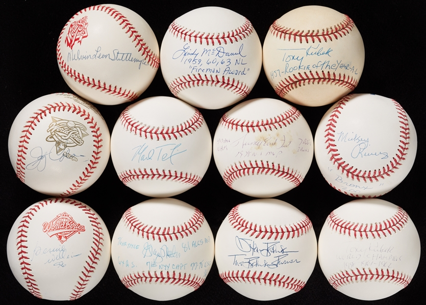 New York Yankees Single-Signed Baseball Group with Billy Martin (43)